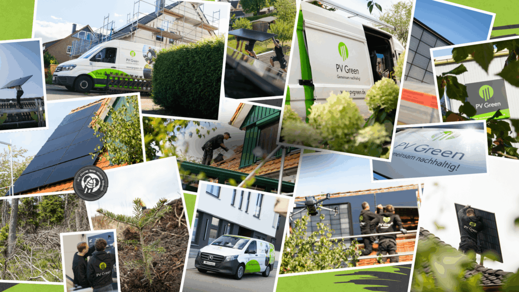 PV Green Collage Aufbau Solaranlagen